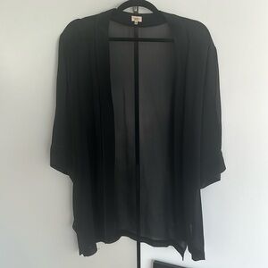 Black silk sheer tshirt jacket